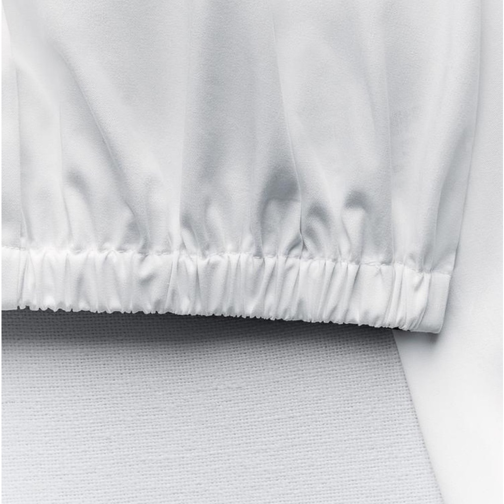 Zara Preowned Cropped Gabardine Shirt Size S White - Picture 8 of 9